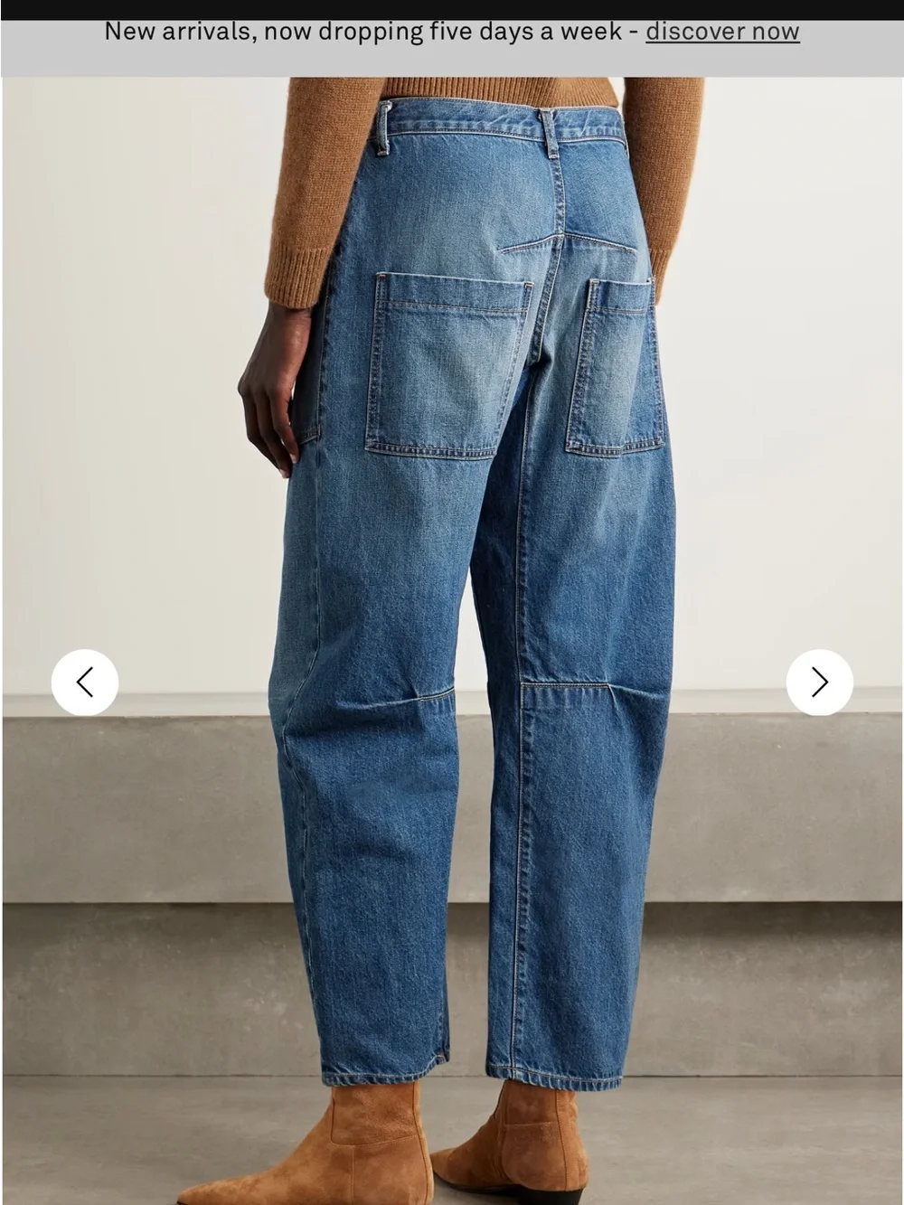 Nili Lotan Patch-Pocket Slim Barrel Jeans in Washed Blue